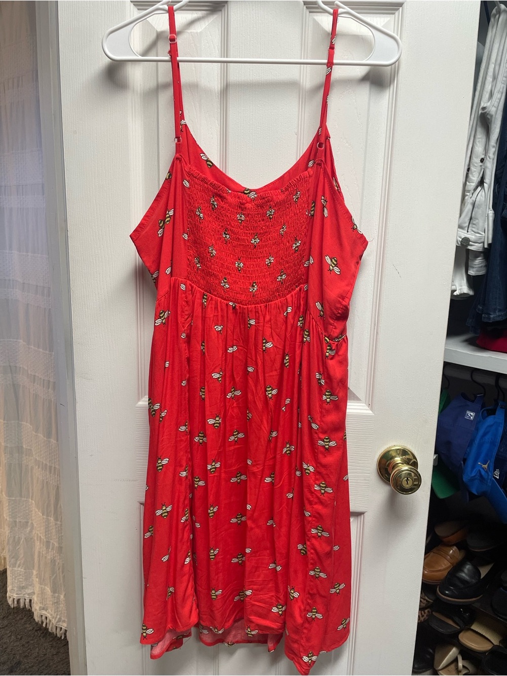 Red Floral Button-Front Sundress - Picture 2 of 4